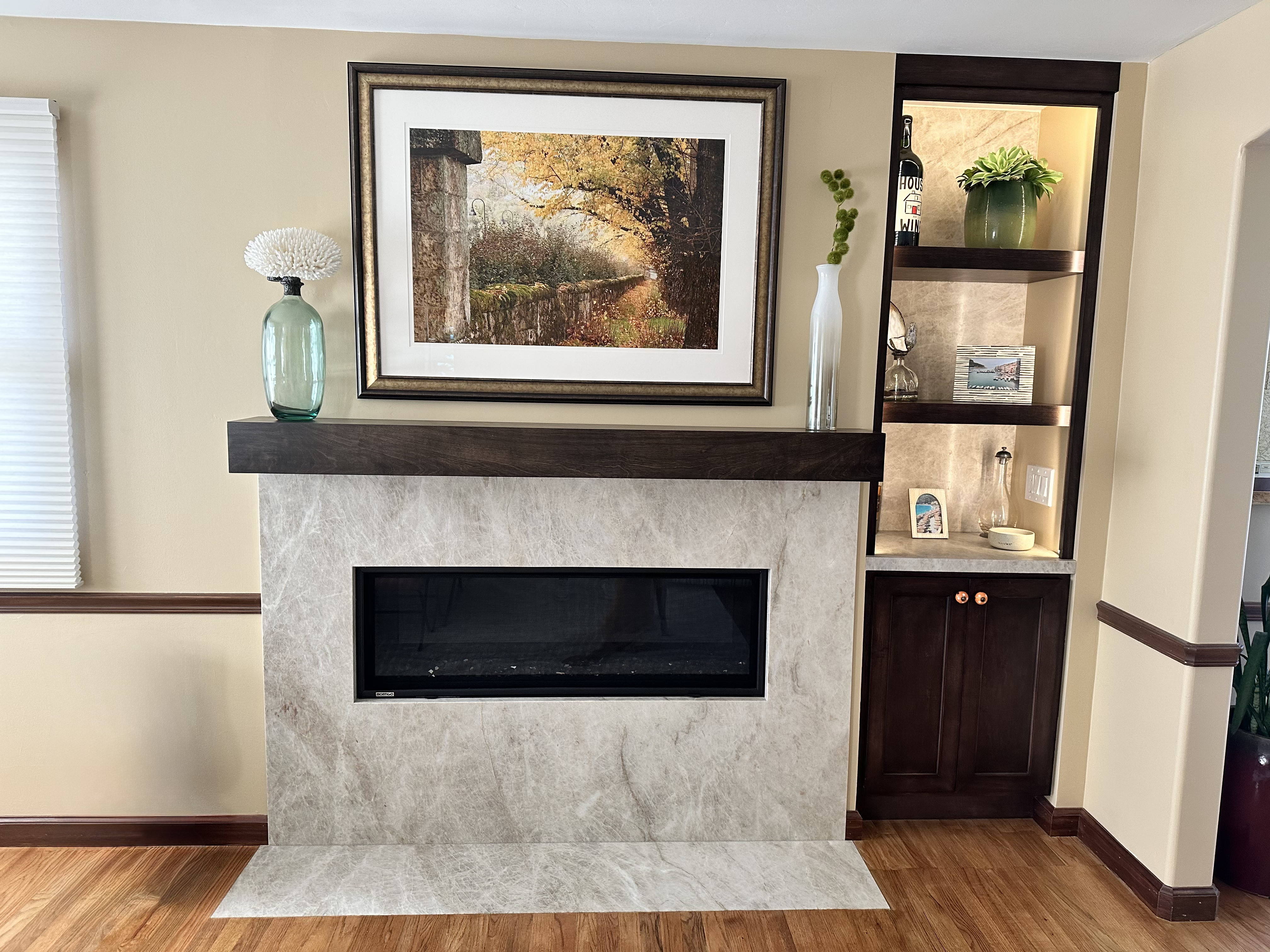 Modern Transitional Fireplace after