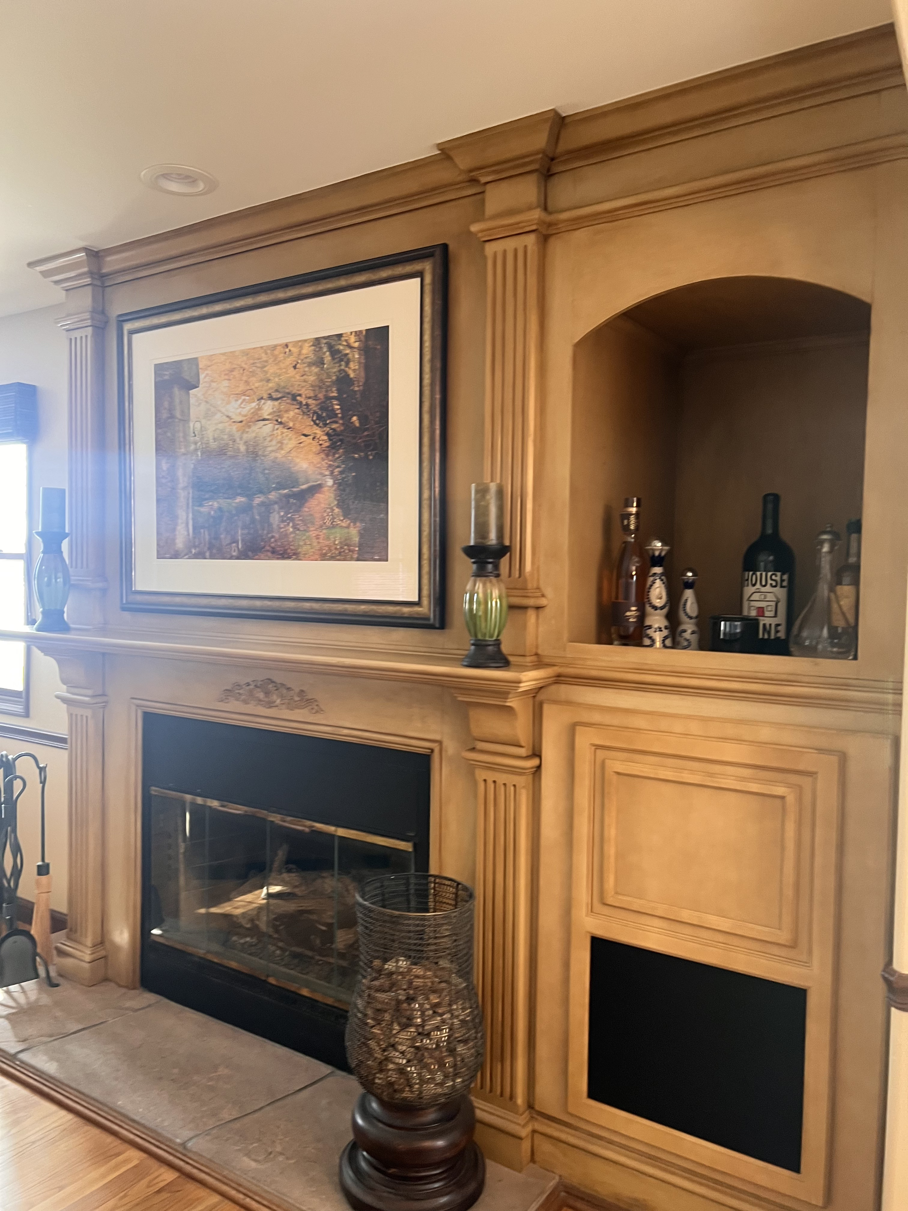 Modern Transitional Fireplace before